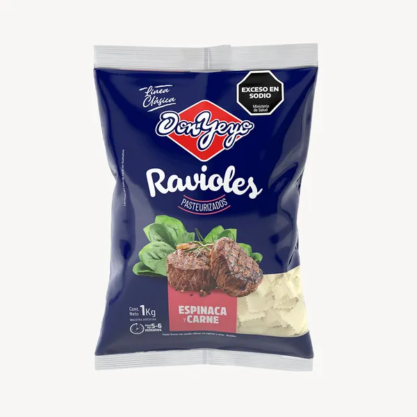 Ravioles Espinaca y Carne x 1000g