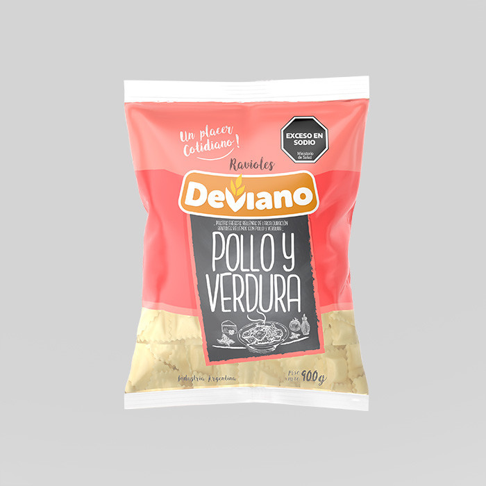 Ravioles Pollo y Verdura